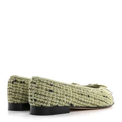 Chanel Tweed Patent Calfskin Cap Toe Ballerina Flats 36.5 5 of 9