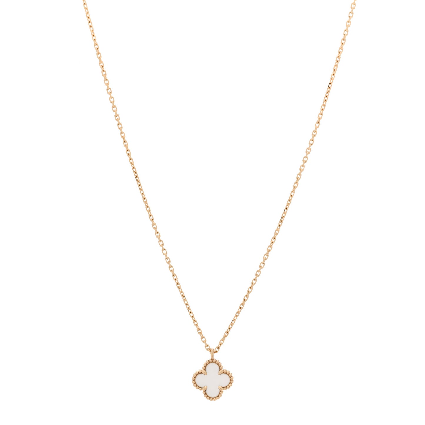 18K Yellow Gold Mother of Pearl Sweet Alhambra Pendant Necklace