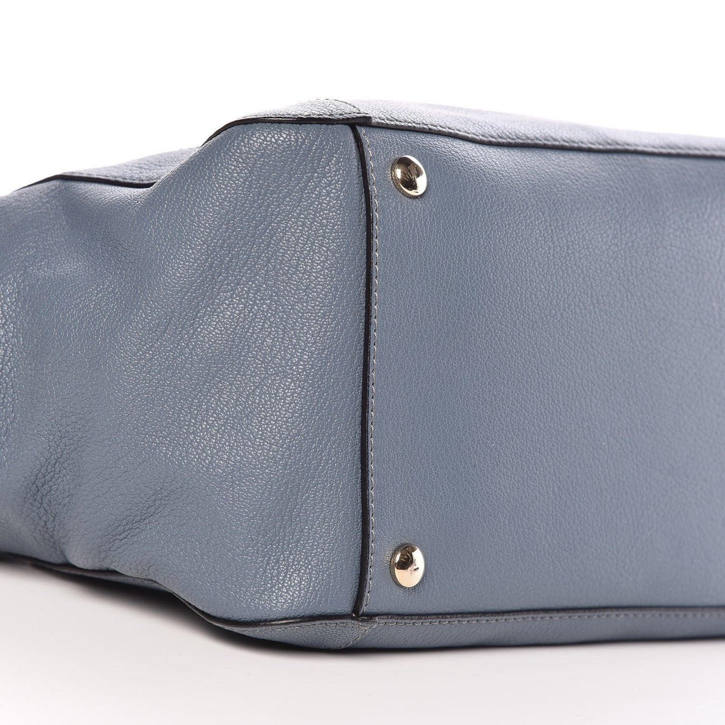 Pebbled Calfskin Satchel Blue