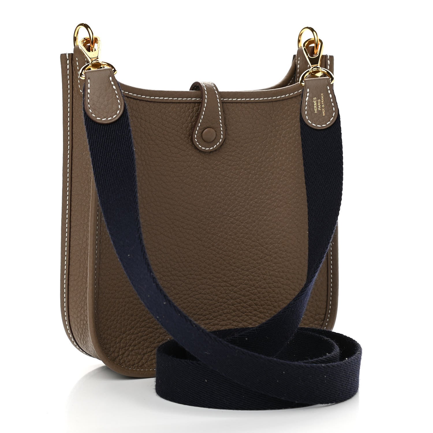 Hermes Taurillon Clemence Amazone Evelyne TPM Etoupe Bleu Indigo 3 of 11
