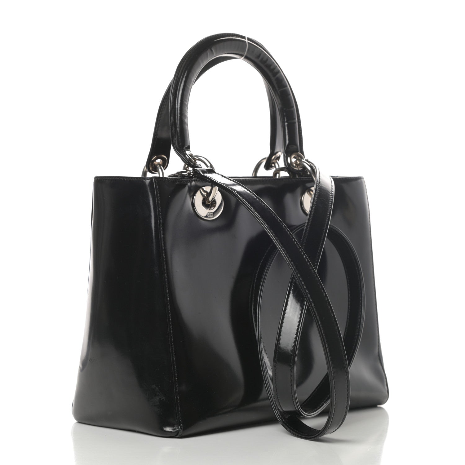 Christian Dior Glazed Calfskin Medium Lady Dior Black 3 of 15