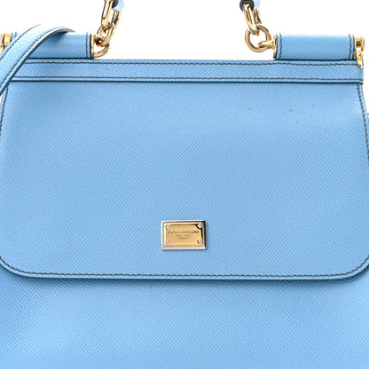 Dolce & Gabbana Dauphine Calfskin Medium Miss Sicily Satchel Light Blue 8 of 11