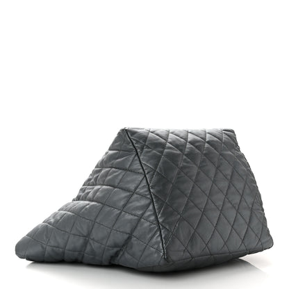 Chanel Metallic Lambskin Quilted Large Week End on Mars Tote Charcoal 4 of 15
