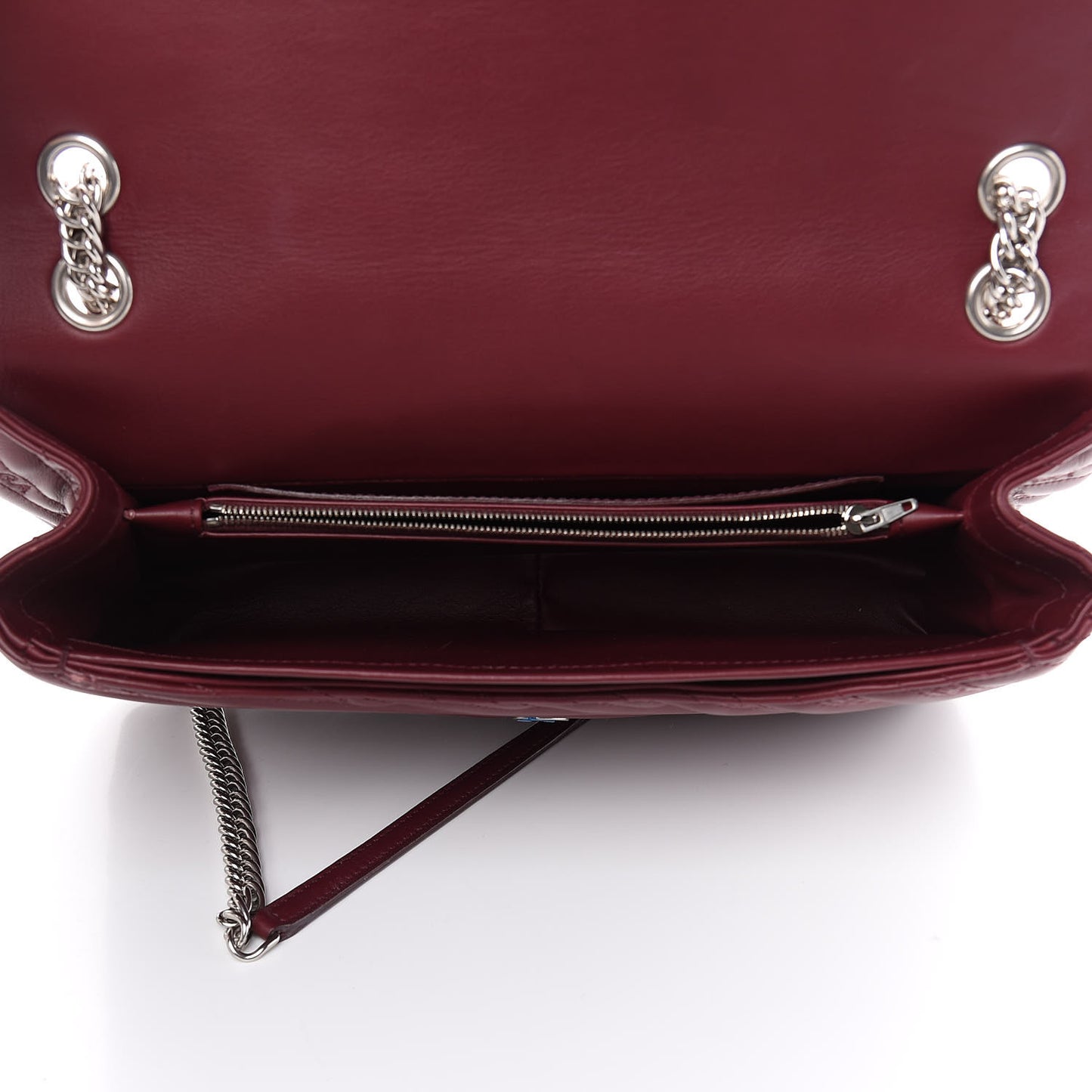 Calfskin Logo Matelasse Large BB Flap Chain Shoulder Bag Burgundy