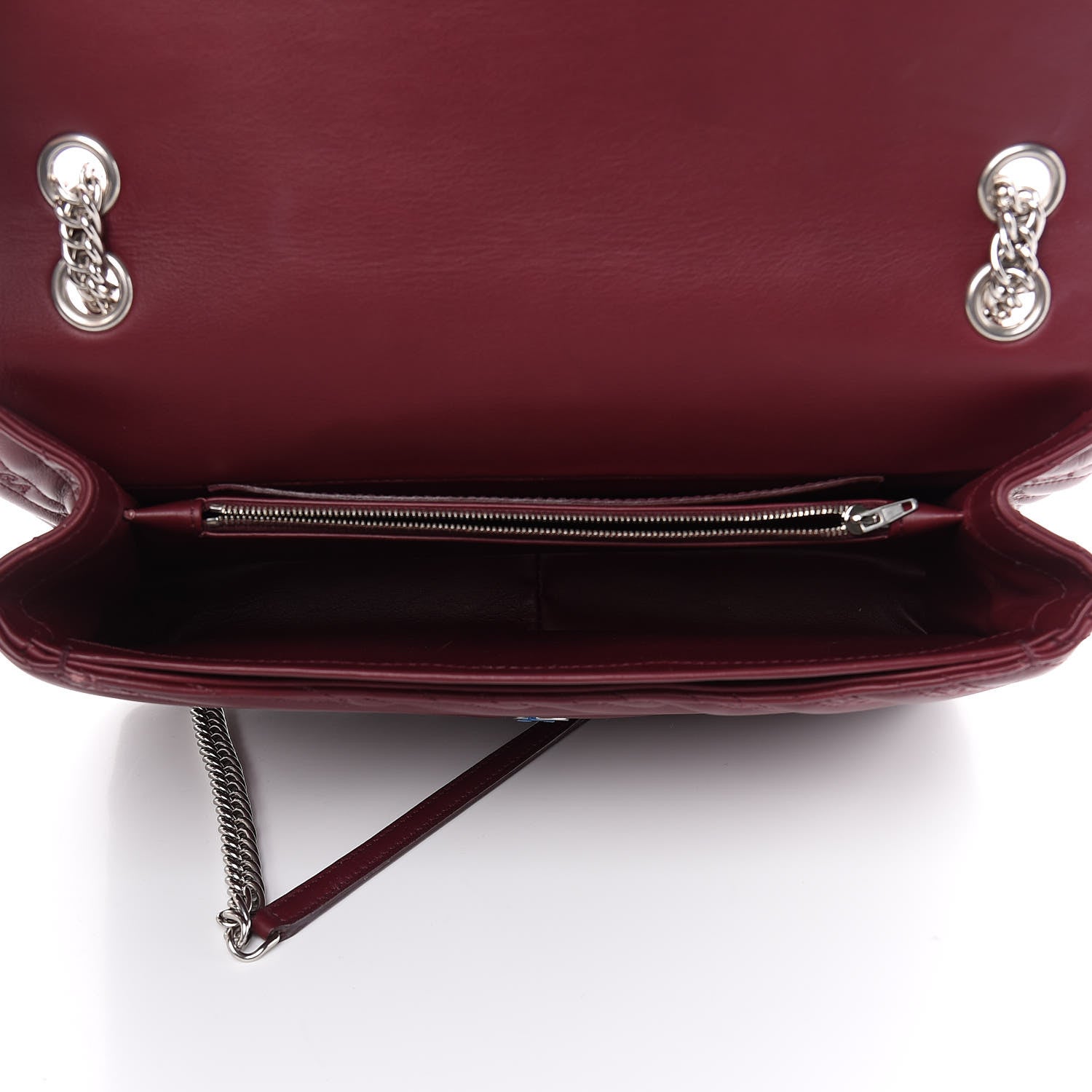 Balenciaga Calfskin Logo Matelasse Large BB Flap Chain Shoulder Bag Burgundy 5 of 12