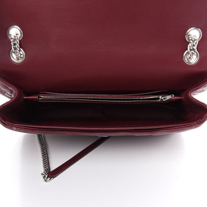 Balenciaga Calfskin Logo Matelasse Large BB Flap Chain Shoulder Bag Burgundy 5 of 12