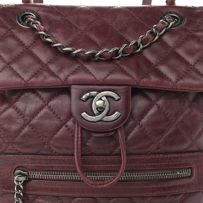 Chanel Glazed Calfskin Quilted Small Salzburg Backpack Burgundy 8 of 15
