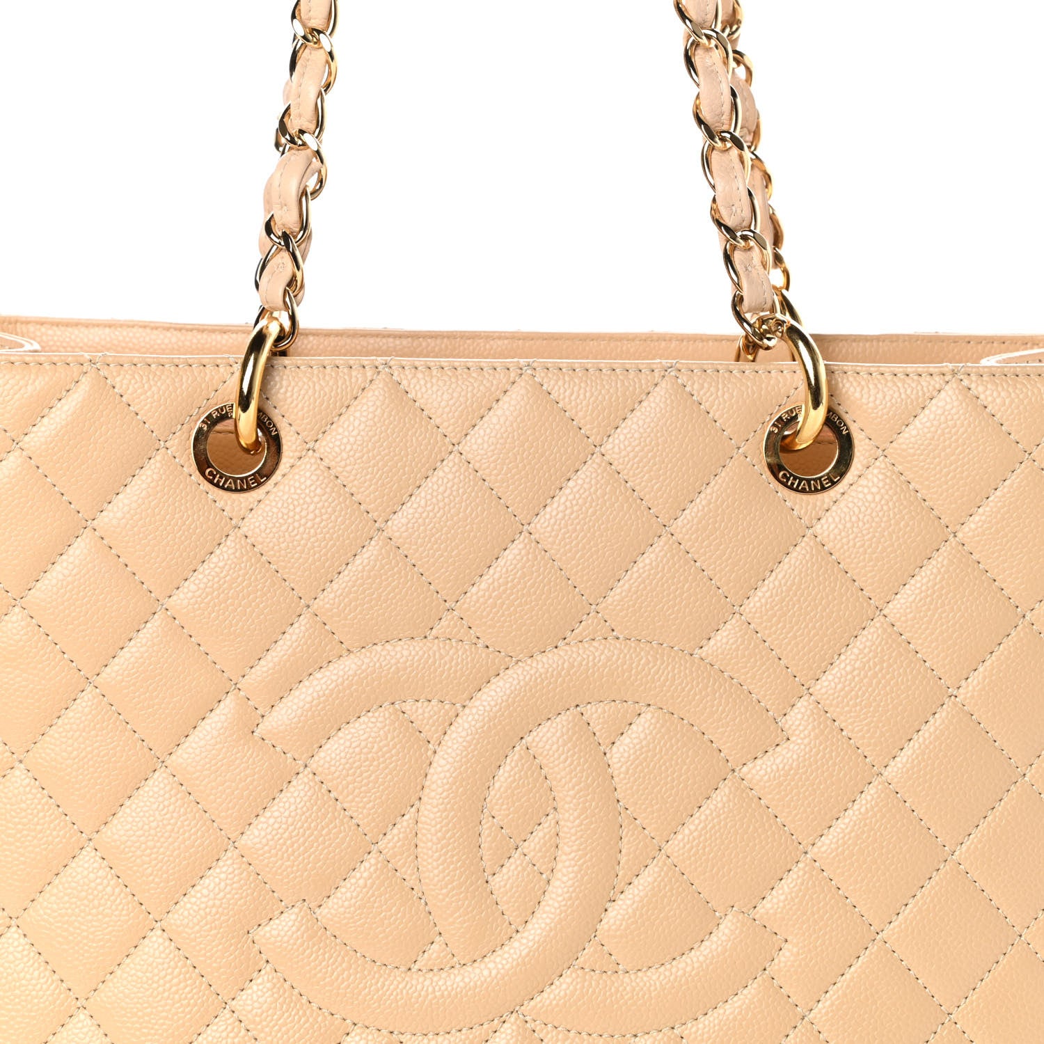 Chanel Caviar Quilted Grand Shopping Tote GST Beige Clair 8 of 10