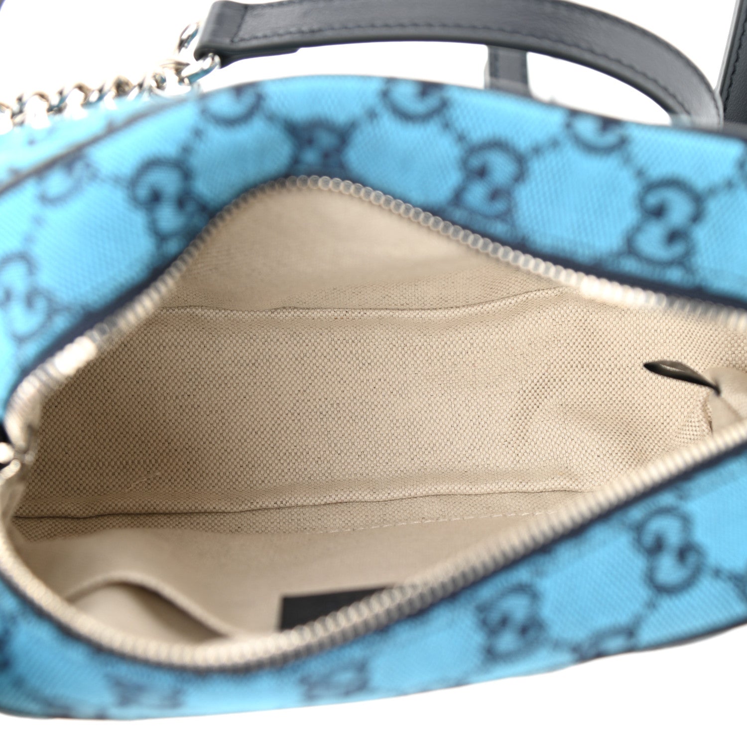 Gucci Monogram Multicolor Matelasse Diagonal Small GG Marmont Chain Shoulder Bag Light Blue 5 of 10