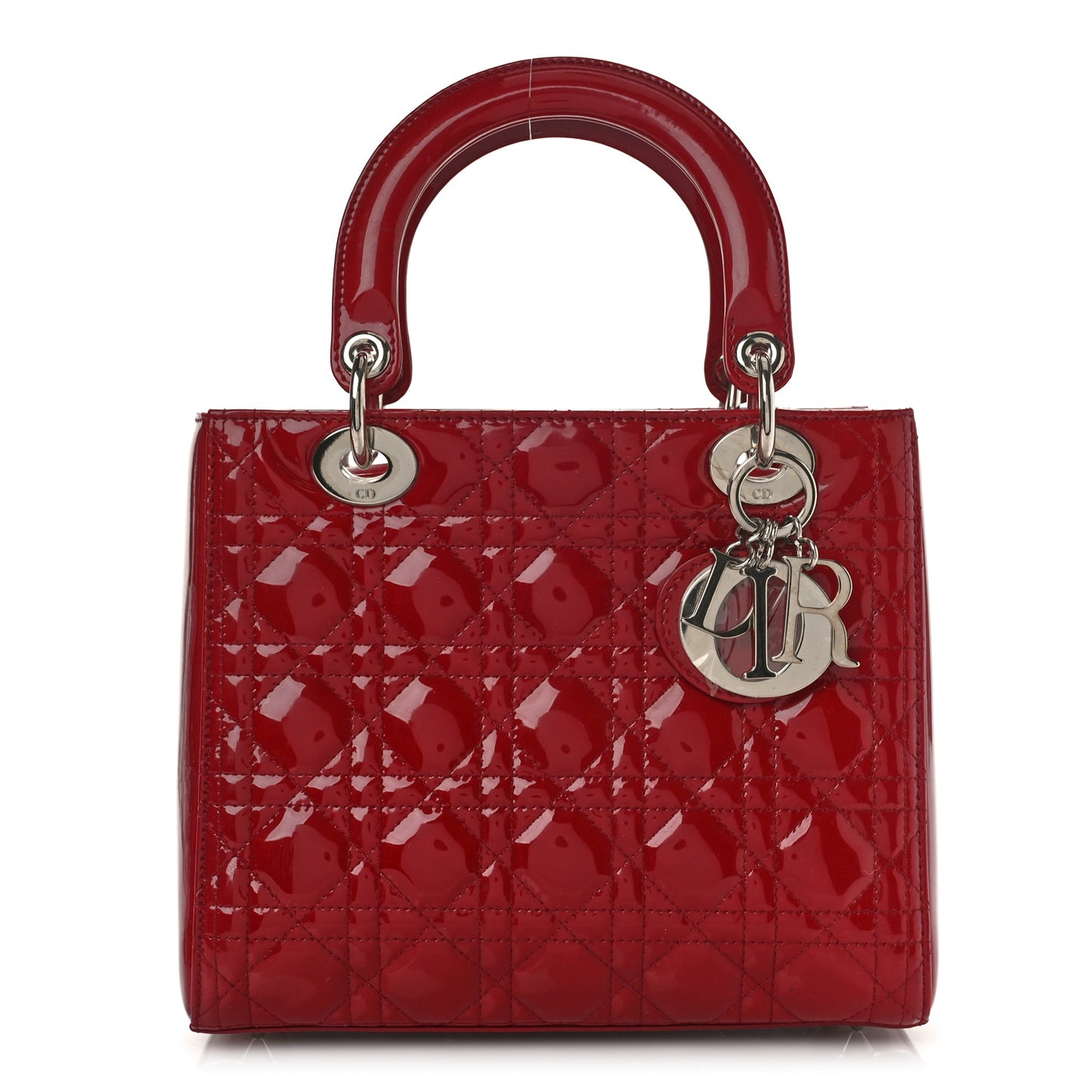 Patent Cannage Medium Lady Dior Red