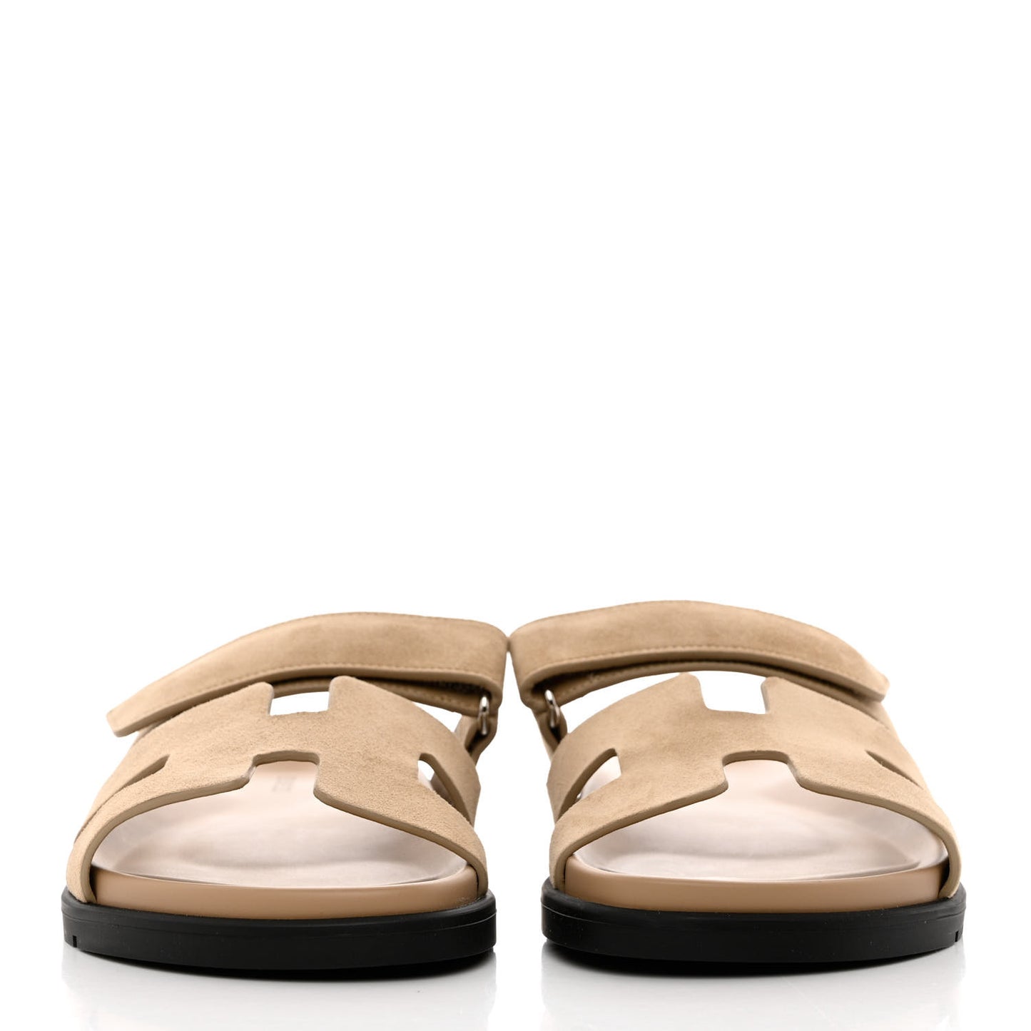 Suede Goatskin Womens Chypre Sandals 39.5 Beige Argile