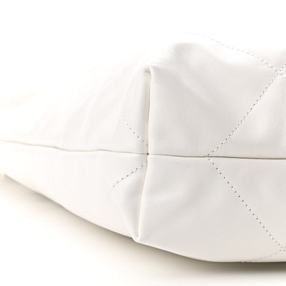 Chanel Shiny Calfskin Quilted Chanel 22 White 10 of 12