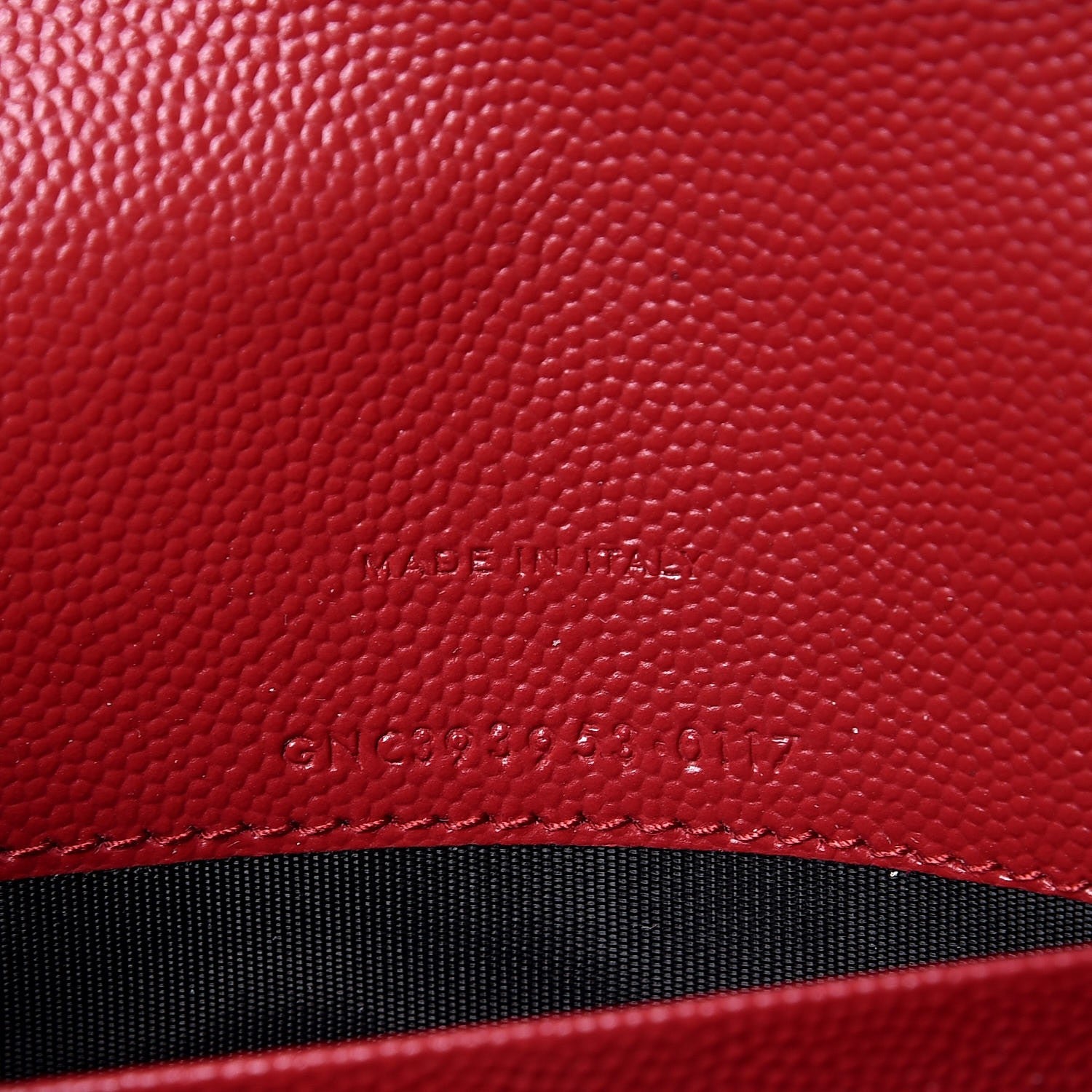 Saint Laurent Grain De Poudre Matelasse Chevron Monogram Envelope Chain Wallet New Red 7 of 8
