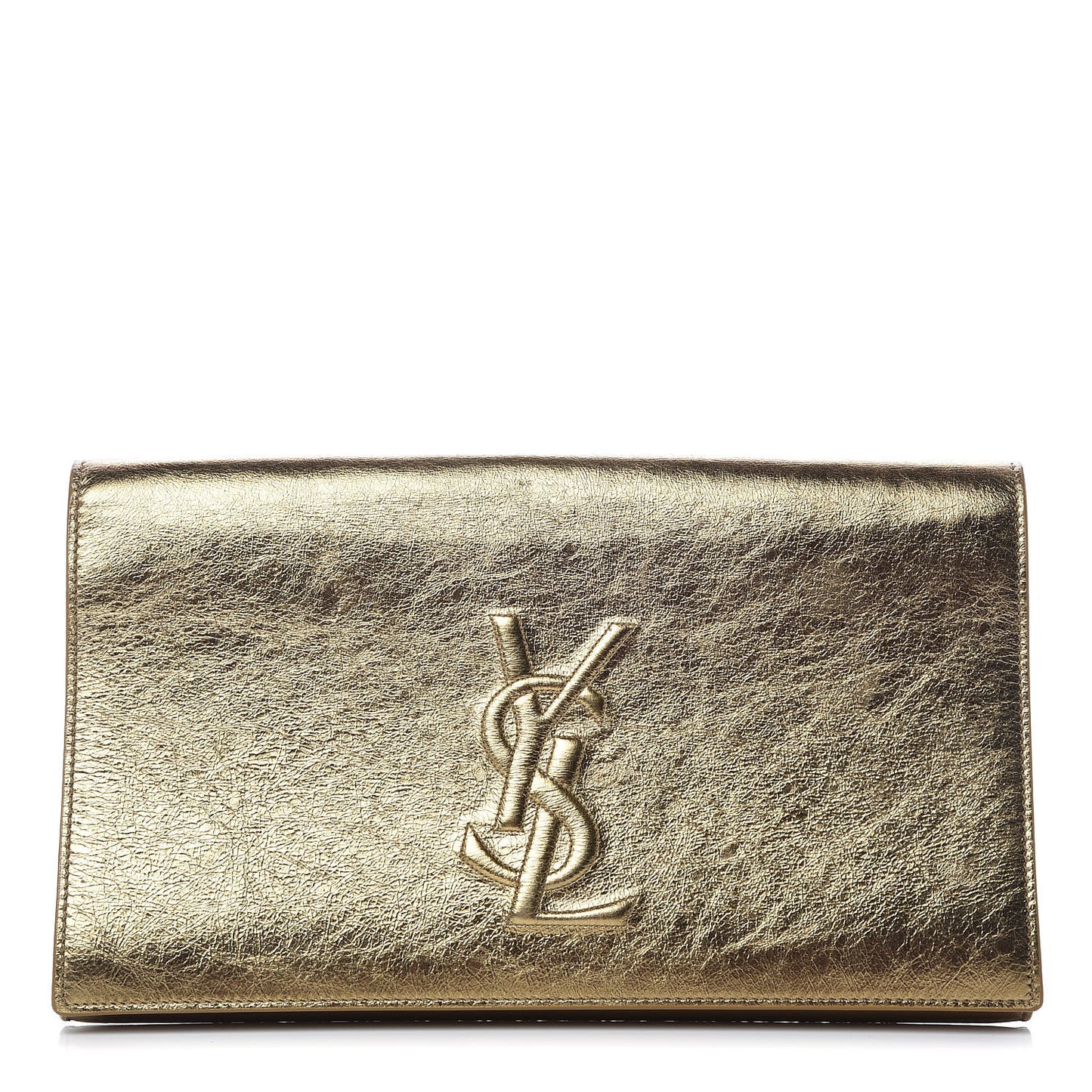 Metallic Calfskin Monogram Large Belle De Jour Clutch Gold