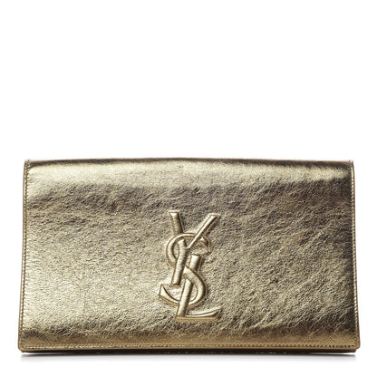 Saint Laurent Metallic Calfskin Monogram Large Belle De Jour Clutch Gold 1 of 11