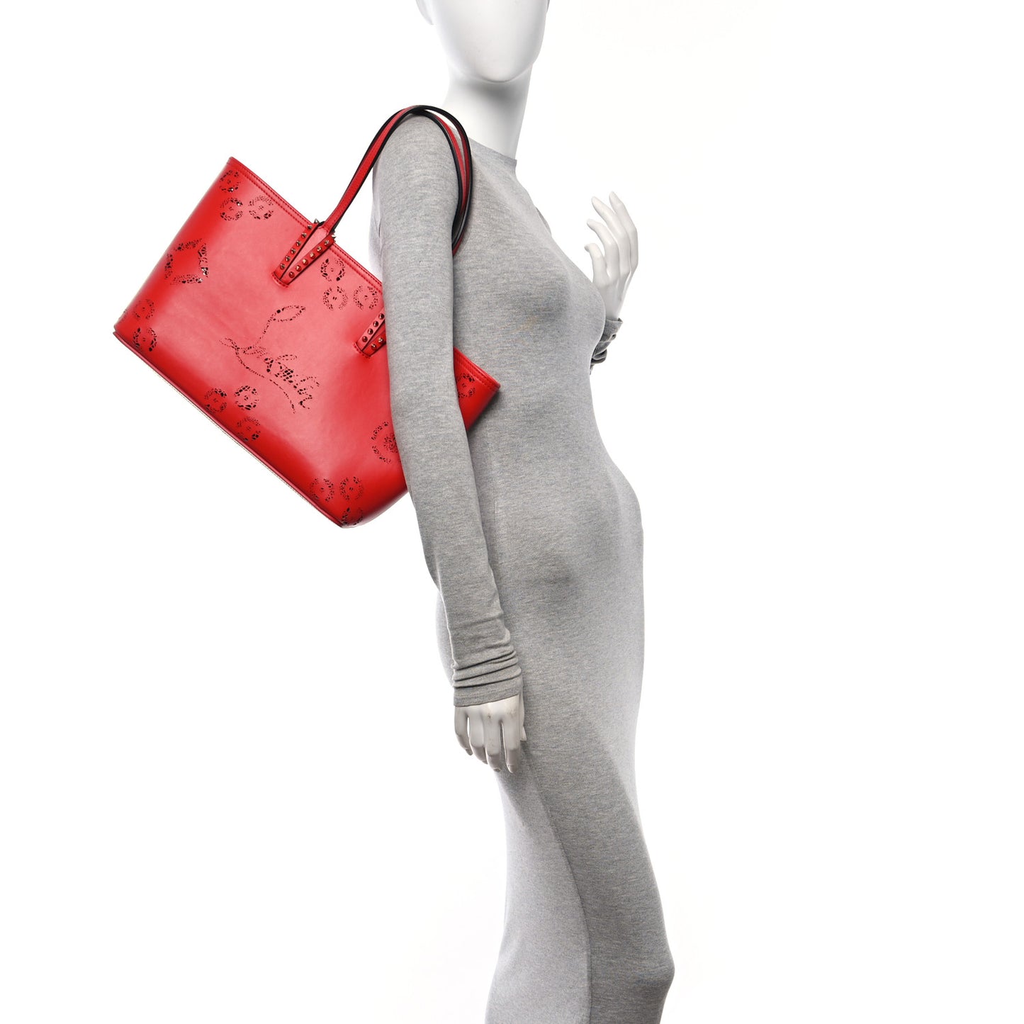 Calfskin Loubinthesky Perforated Small Cabata Tote Ole
