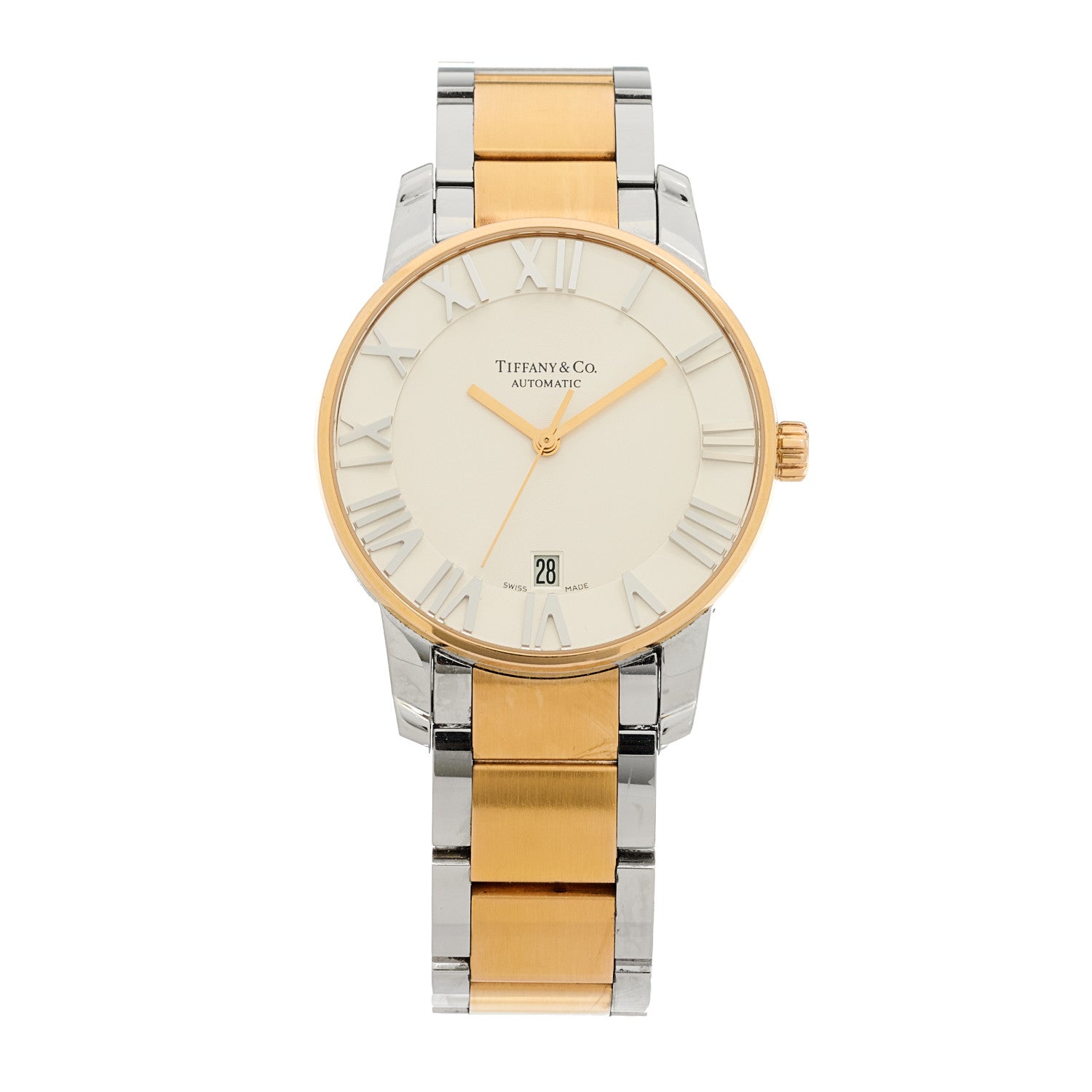 Tiffany Stainless Steel 18K Yellow Gold 37mm Atlas 3-Hand Automatic Watch 1 of 4