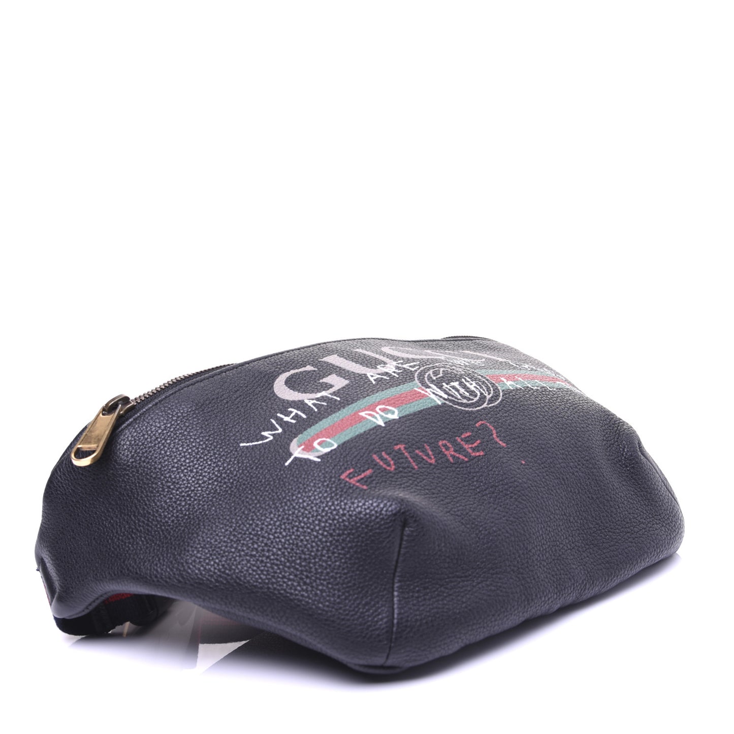 Grained Calfskin Coco Capitan Logo Belt Bag Black