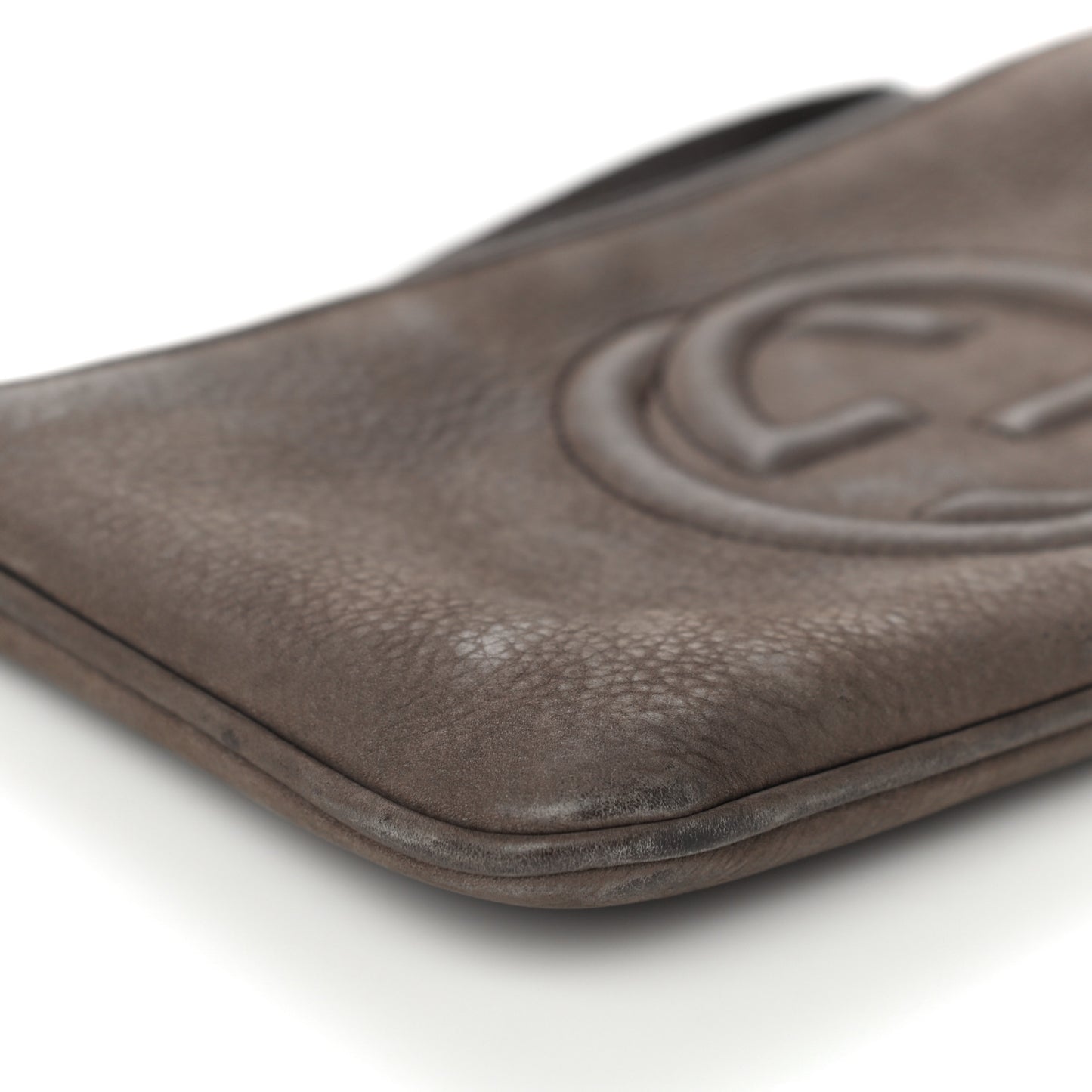 Pebbled Calfskin Soho Wristlet Brown