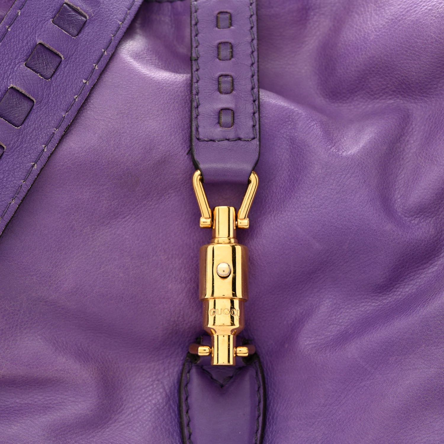 Gucci Calfskin Large New Jackie Hobo Purple 8 of 10