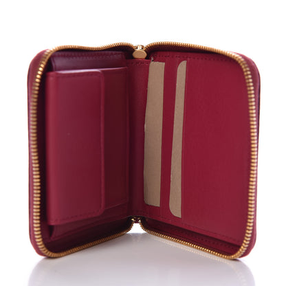 Bottega Veneta BOTTEGA VENETA Calfskin Padded Paper Mini Zip Wallet Amaranto 6 of 8