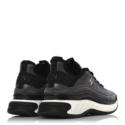 Chanel Suede Calfskin Nylon Grosgrain CC Sneakers 40 Grey 5 of 11