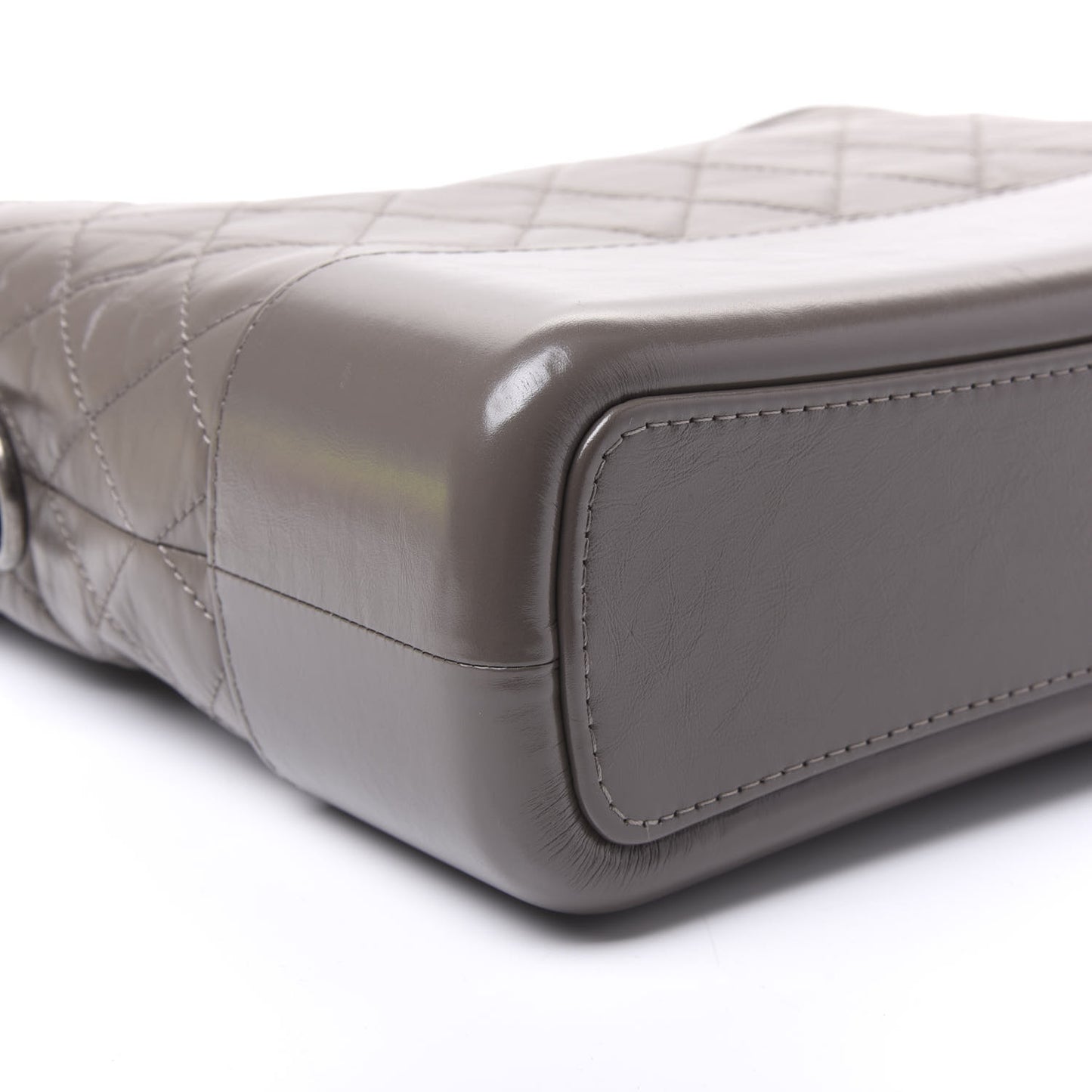Aged Calfskin Quilted Medium Gabrielle Hobo Grey