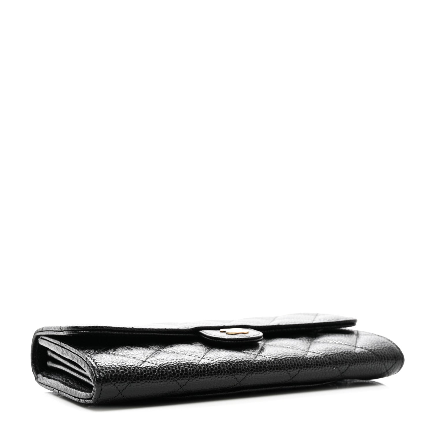 Chanel Caviar Quilted Large Gusset Flap Wallet Black 4 of 9