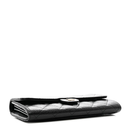 Chanel Caviar Quilted Large Gusset Flap Wallet Black 4 of 9