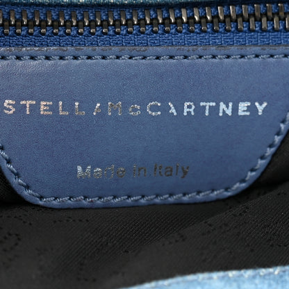 Stella McCartney Eco Denim Embroidered Zigarette Falabella Fold Over Tote Blue 6 of 11