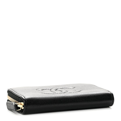Chanel Caviar Timeless CC Zip Around Coin Purse Black 4 of 7