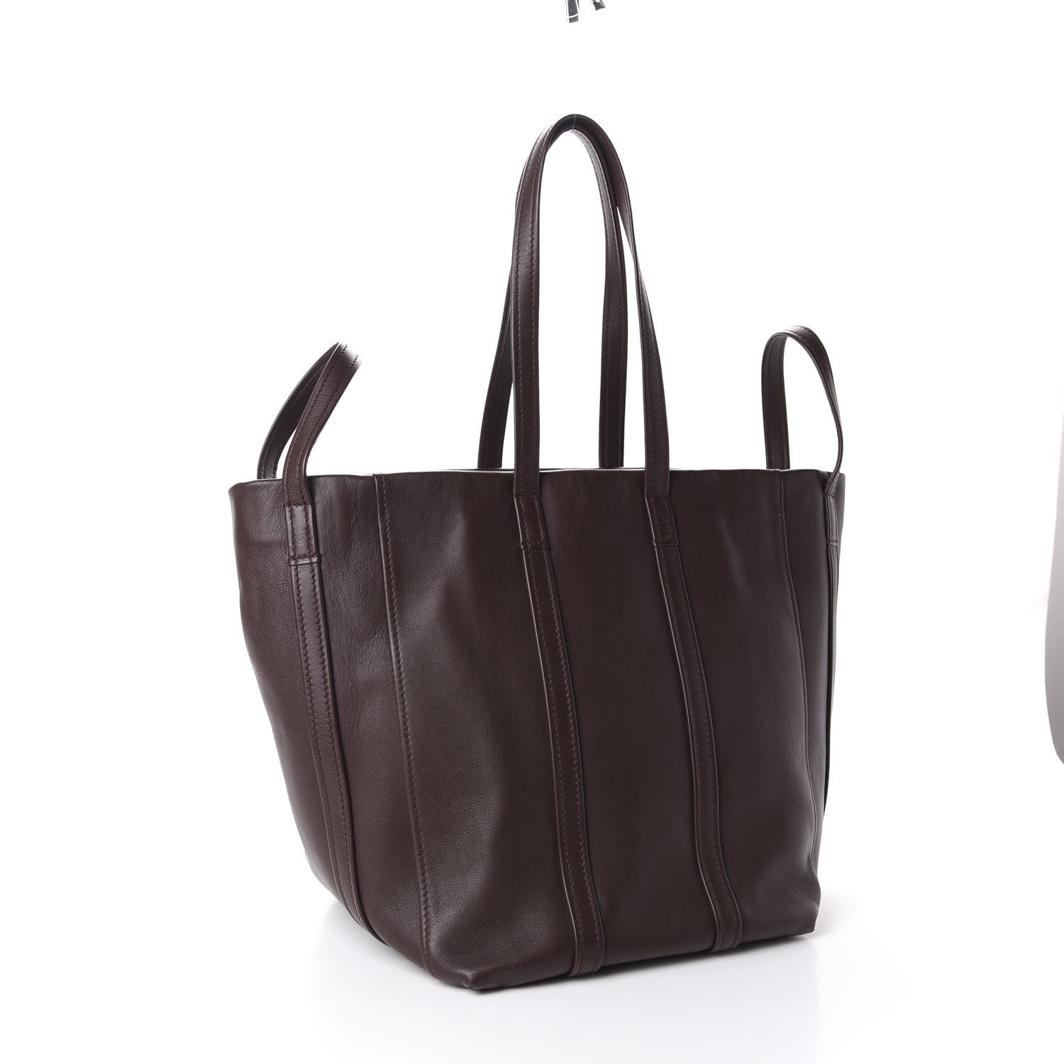 Balenciaga Calfskin Large Laundry Cabas Tote Marron Chocolate 2 of 8