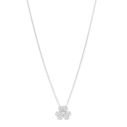 Van Cleef & Arpels 18K White Gold Diamond Small Frivole Pendant Necklace 1 of 5