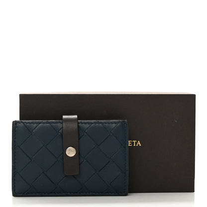 Bottega Veneta Nappa Intrecciato Accordion Card Holder Deep Blue Fondant 7 of 7