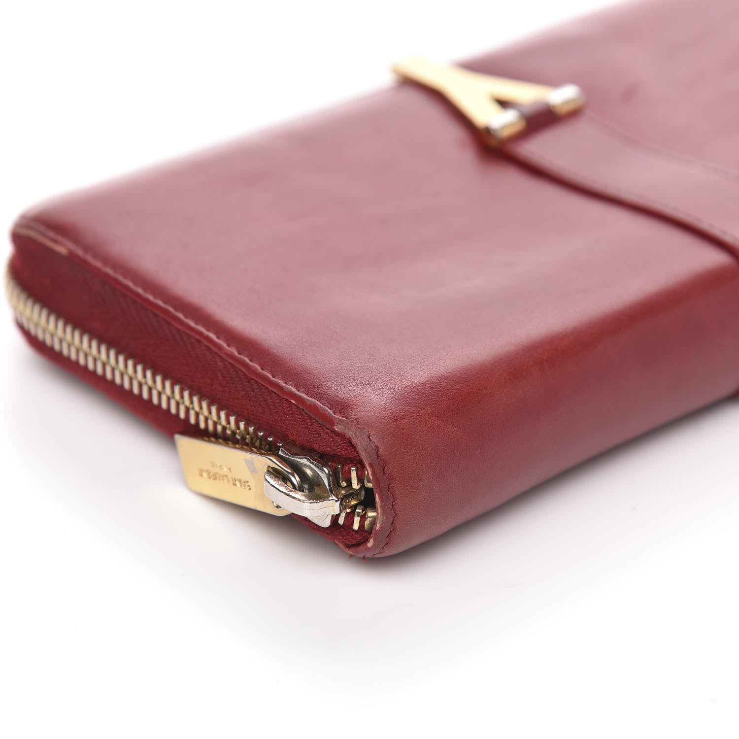 Saint Laurent Calfskin Classic Y Ligne Zip Around Wallet Red 7 of 11