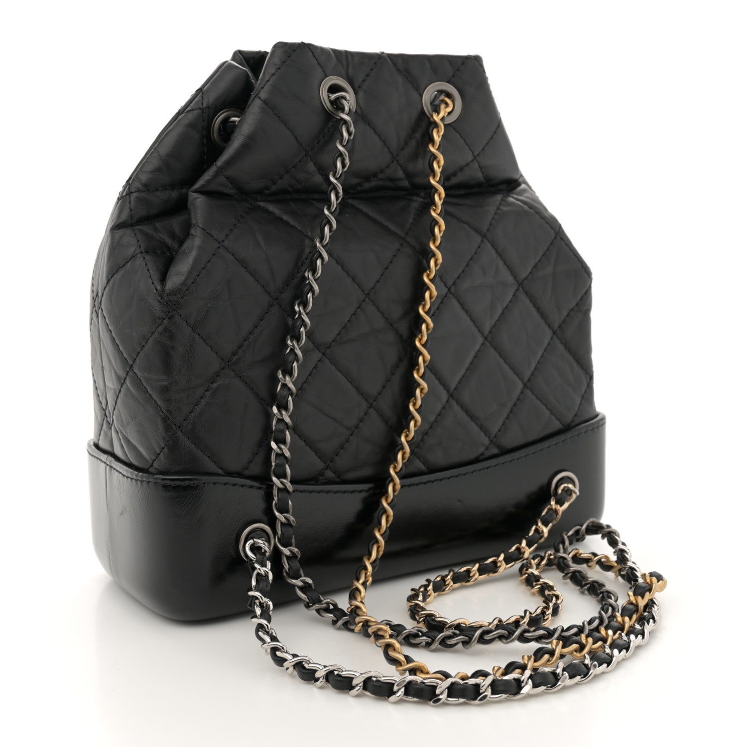 Chanel Aged Calfskin Quilted Small Gabrielle Backpack Black 3 of 14