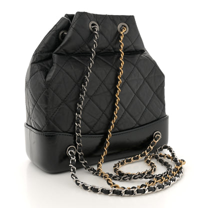 Chanel Aged Calfskin Quilted Small Gabrielle Backpack Black 3 of 14