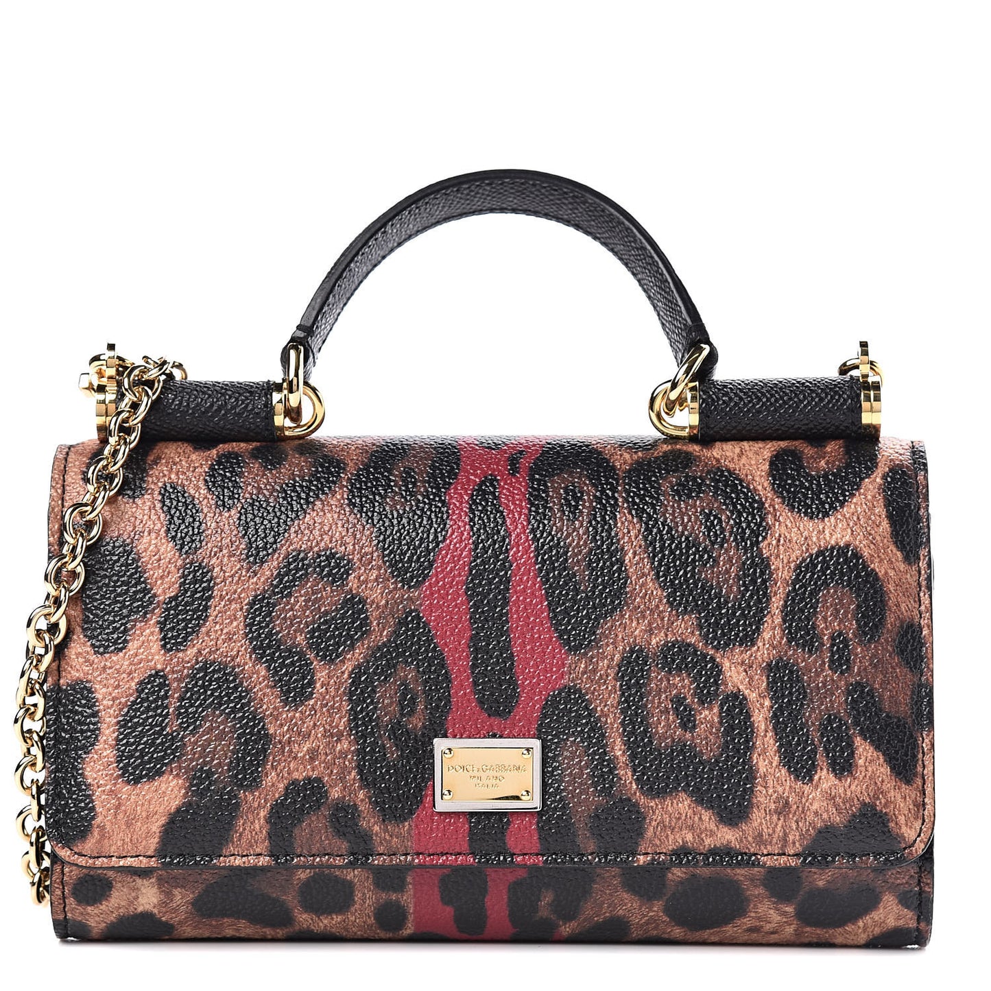 Dauphine Leopard Print Mini Von Bag Black