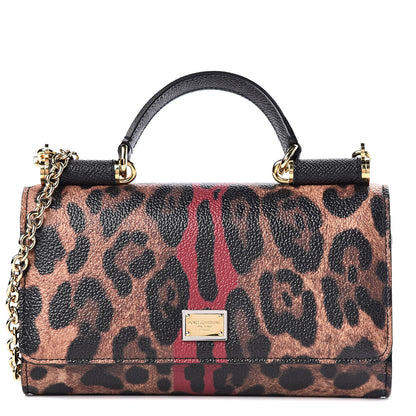 Dolce & Gabbana Dauphine Leopard Print Mini Von Bag Black 1 of 9