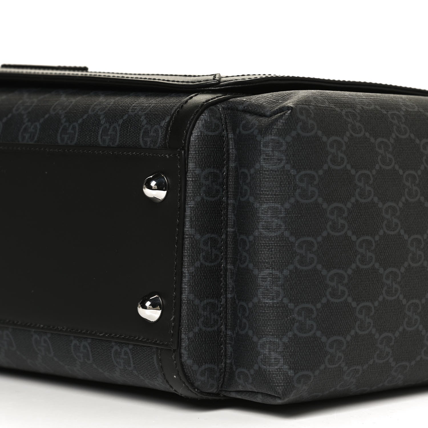Gucci GG Supreme Monogram Web Messenger Diaper Bag Black Grey 10 of 13