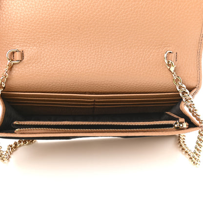 Gucci Pebbled Calfskin Soho Wallet on Chain Camelia 5 of 8