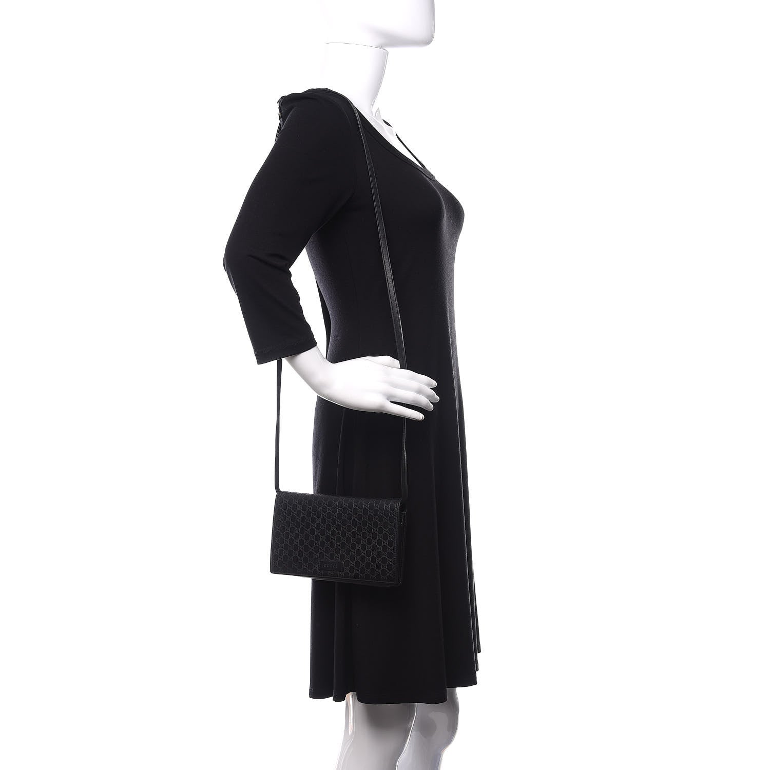 Gucci Microguccissima Crossbody Wallet Black 2 of 15