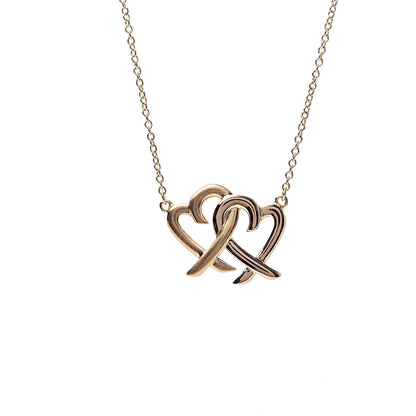 Tiffany 18K Rose Gold Paloma Picasso Loving Heart Interlocking Pendant Necklace 4 of 7