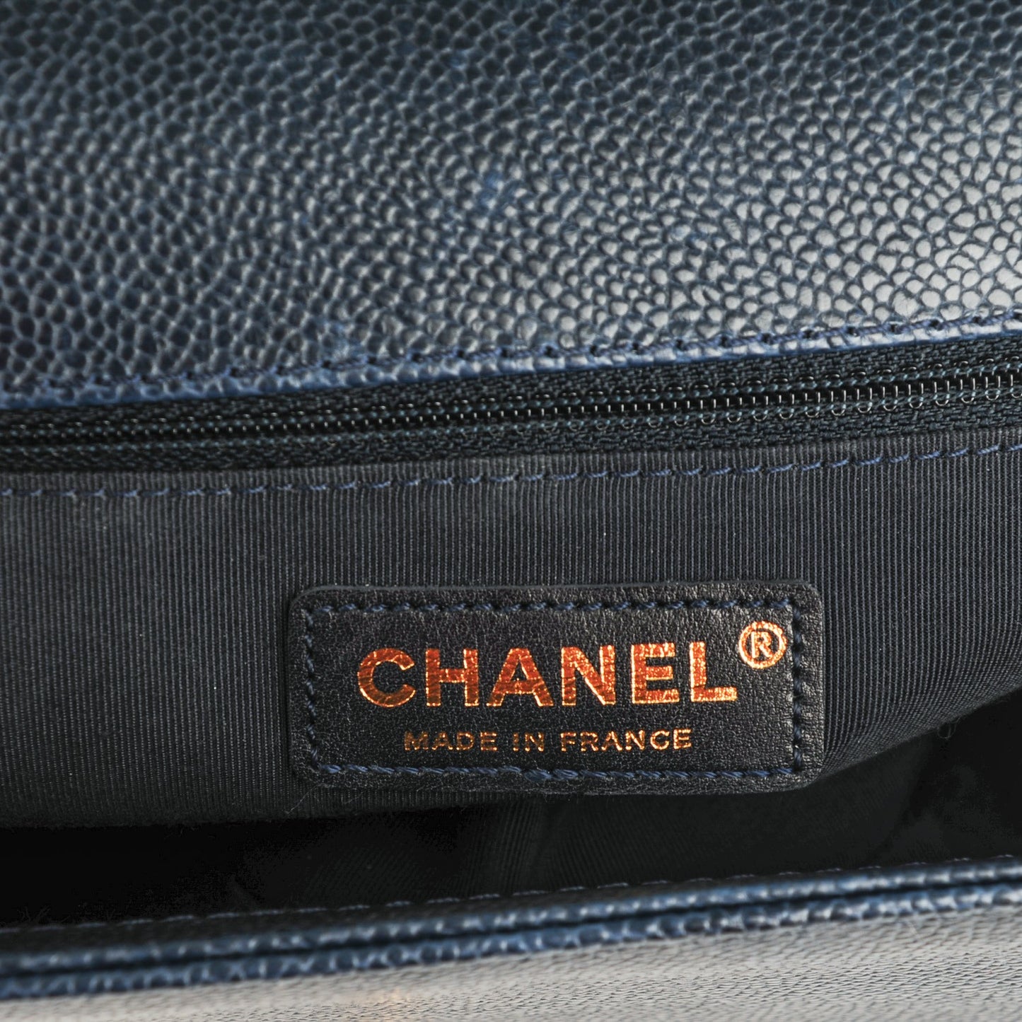 Caviar Quilted New Medium Boy Flap Dark Navy Blue