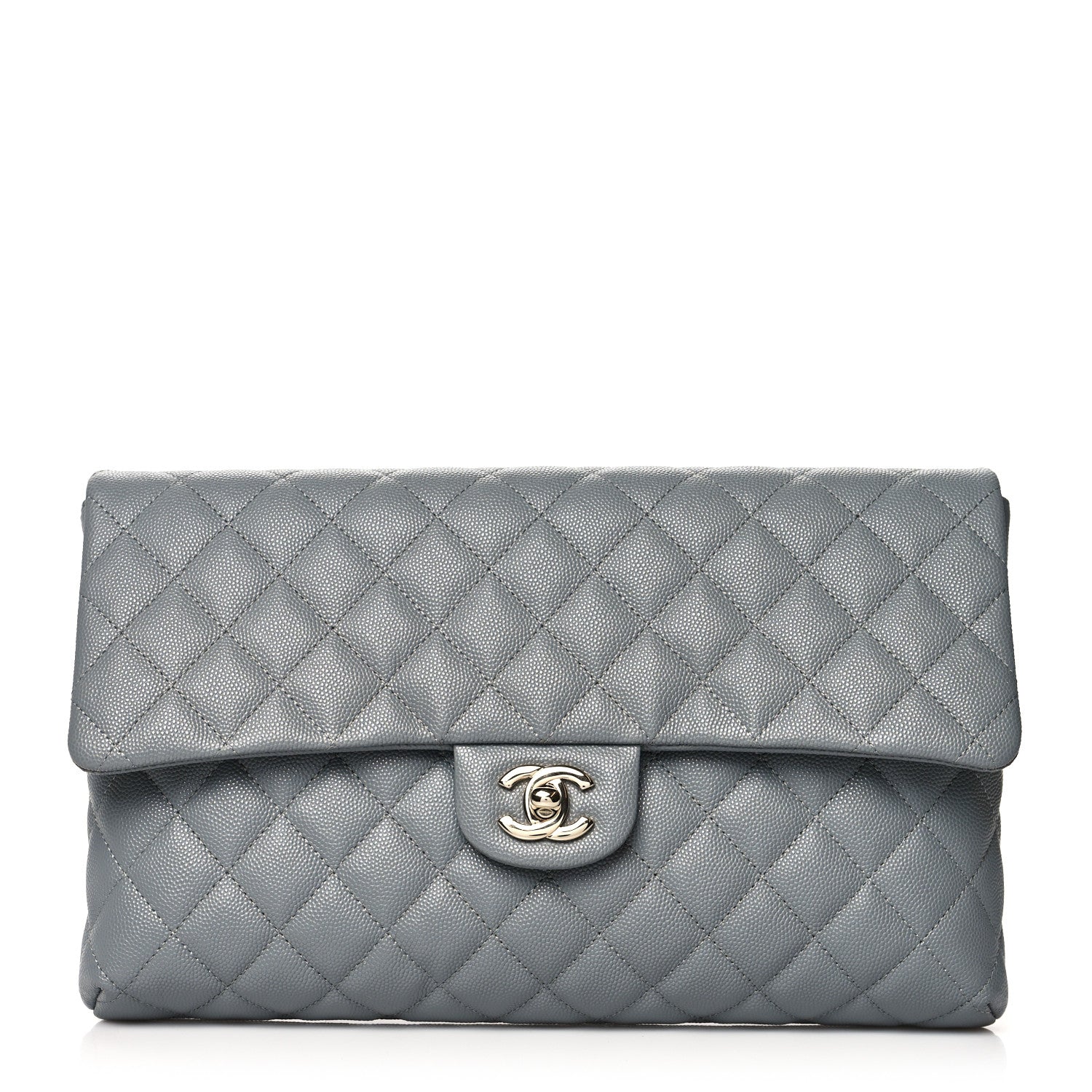 Chanel Caviar Quilted Flap Clutch Grey 1 of 11