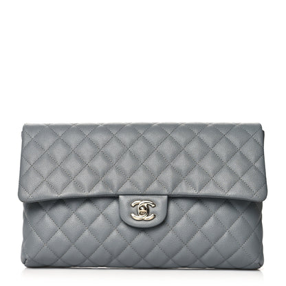 Chanel Caviar Quilted Flap Clutch Grey 1 of 11
