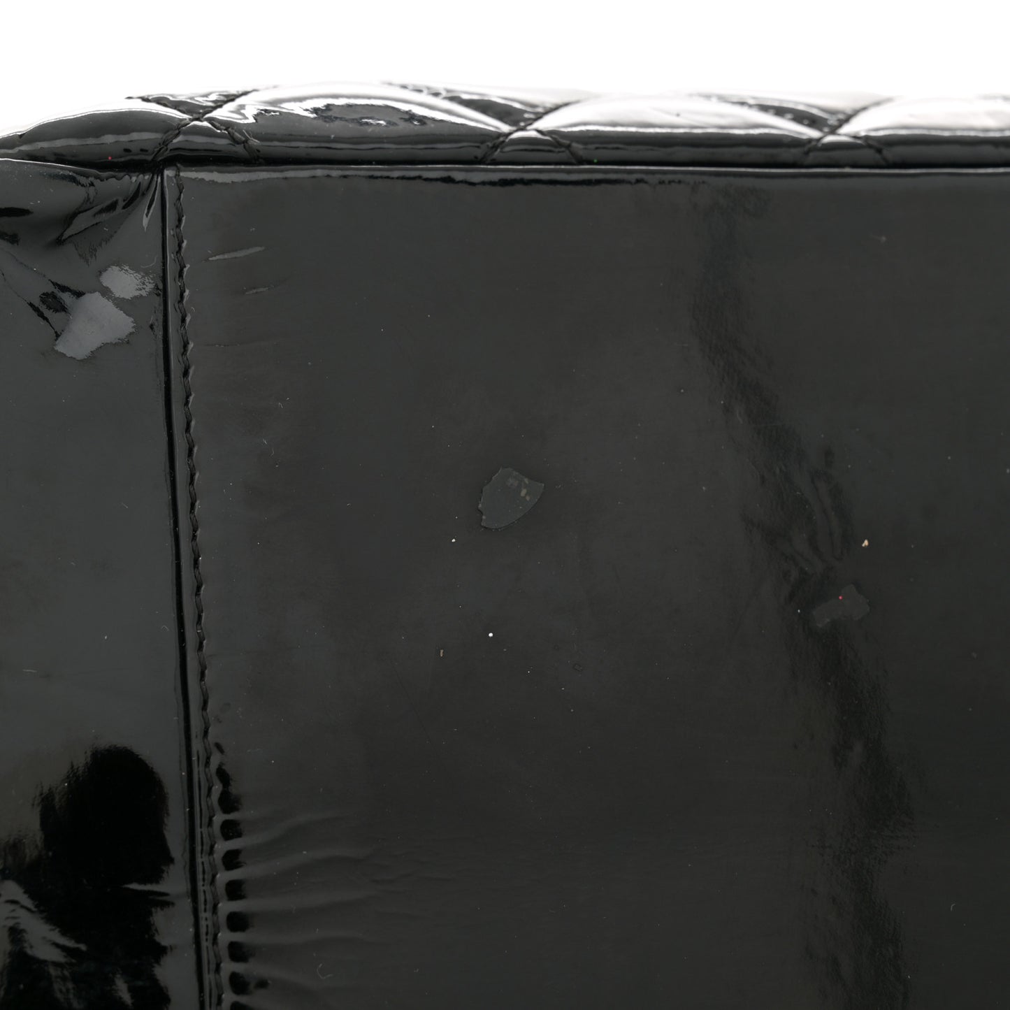 Patent Quilted Grand Shopping Tote GST Black