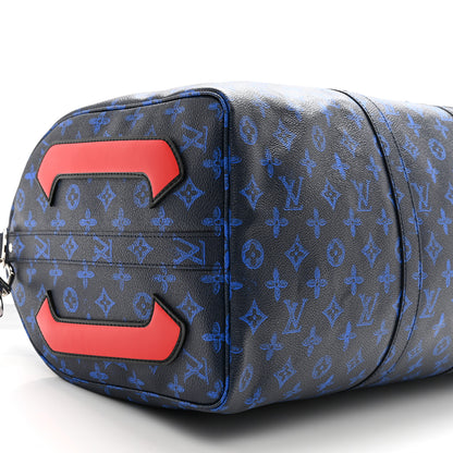 Louis Vuitton Vintage Monogram Somewhere Somehow Everyday LV Keepall Bandouliere 50 Blue 7 of 10