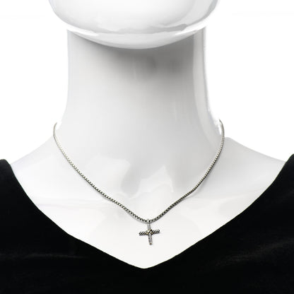 David Yurman Sterling Silver 14K Yellow Gold Petite X Cross Pendant Necklace 2 of 5