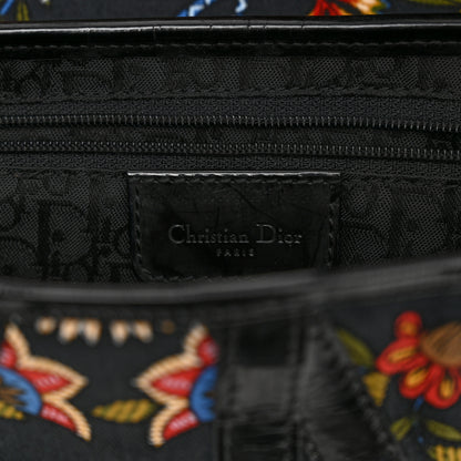 Christian Dior Canvas Floral Saddle Bag Black 6 of 10
